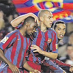 Samuel Eto'o aprs son but