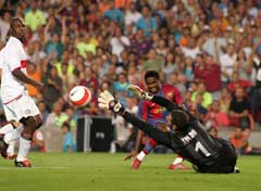 Eto'o s'est bless sur une frappe
