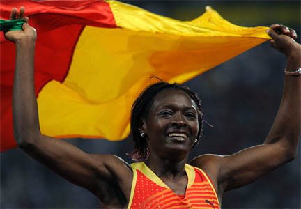 La joie d'une championne