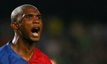 Samuel Eto'o aprs son penalty marqu
