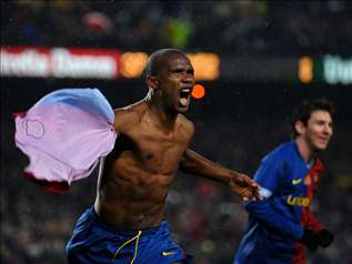Eto'o a frapp deux fois face  Gijon