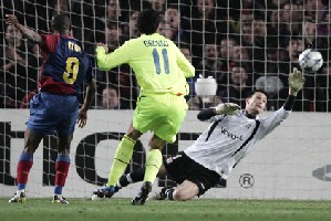 Eto'o sur son but