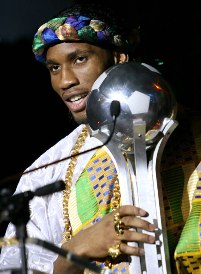 Didier Drogba lors de son sacre de ballon d'or africain 2006