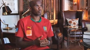 Samuel Eto'o lors d'une interview  Antoine Leroy pour le Canal Football Club le 16/06/2010