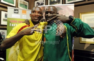 Samuel Eto'o et Achille Emana le 17 Juin 2010