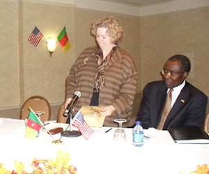 Janet Garvey lors d'une rencontre avec la diaspora camerounaise  Washington, aux Etats-Unis