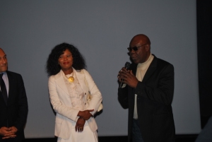 Manu Dibango et Calixthe Beyala lors de l'avant-premire du documentaire Collection empreinte