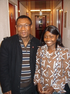 Marie Gisle Tchientcheu et Marcel, d'Action Solidaire