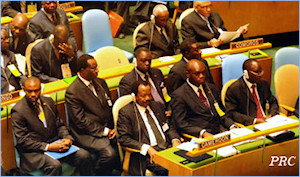 La dlgation camerounaise  l'ONU