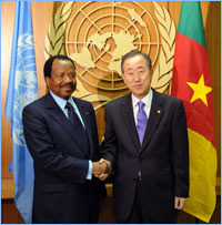 Paul Biya et le Secrtaire Gnral de l'ONU