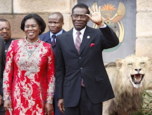 Le prsident quato-guine Obiang Nguma et son pouse