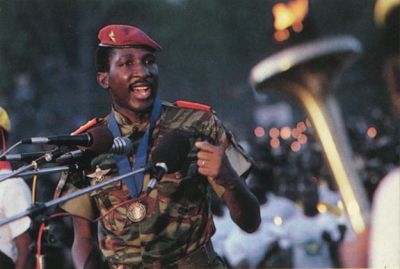 Thomas Sankara en pleine allocution