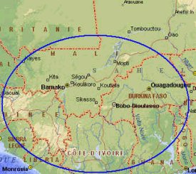 La carte de l'empire du Wassoulou 